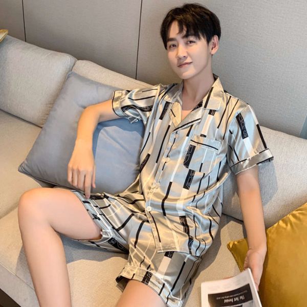 summer pajamas man paj underwear men's night clothes silk satin home for men's masculino hombre invierno, Black;brown
summer pajamas man paj underwear men's night clothes silk satin home for men's masculino hombre invierno, Black;brown