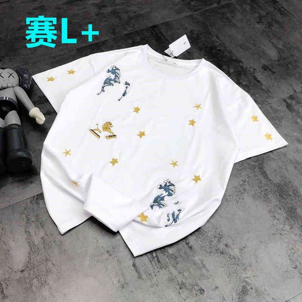 2022 factory wholesale new chaopaisai l + summer embroidery unicorn short sleeve loose casual round neck cotton women's t-shirt, White
2022 factory wholesale new chaopaisai l + summer embroidery unicorn short sleeve loose casual round neck cotton women's t-shirt, White