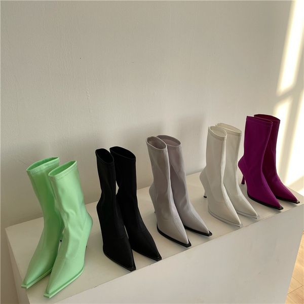 boots brand design thin heel stretch fabric sock women pointed toe kitten mid-calf for shoes 4t80, Black
boots brand design thin heel stretch fabric sock women pointed toe kitten mid-calf for shoes 4t80, Black