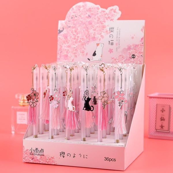 gel pens 36 pcs/lot creative tassel cat pendant pen cute 0.5mm black ink neutral school writing supplies promotional gift
gel pens 36 pcs/lot creative tassel cat pendant pen cute 0.5mm black ink neutral school writing supplies promotional gift