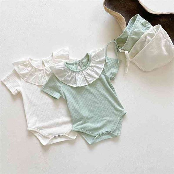baby girl short sleeve pure color lace rompers summer and hat kids born clothes 210521, Blue
baby girl short sleeve pure color lace rompers summer and hat kids born clothes 210521, Blue