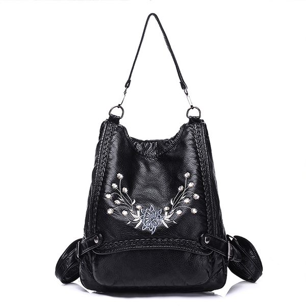 multifunctional backpack female shoulder bag embroidery flowers school bag for teenage girls soft pu leather anti theft backpack
multifunctional backpack female shoulder bag embroidery flowers school bag for teenage girls soft pu leather anti theft backpack