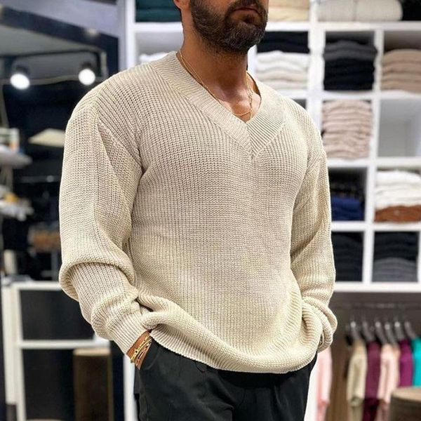 men's sweaters 2021 men fashion winter long sleeve v-neck vintage mens solid knitted pullover casual warm slim fit ribbed sweater, White;black
men's sweaters 2021 men fashion winter long sleeve v-neck vintage mens solid knitted pullover casual warm slim fit ribbed sweater, White;black