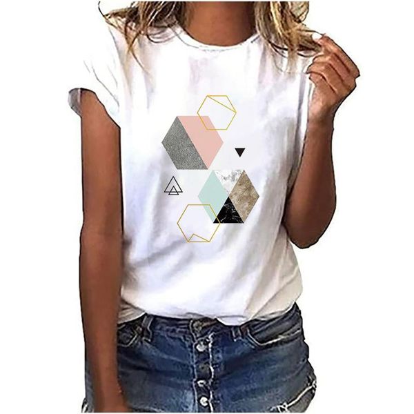 women clothes summer casual cute geometric print t-shirt short sleeve t-shirts female round neck loose fashion #t2p women's, White
women clothes summer casual cute geometric print t-shirt short sleeve t-shirts female round neck loose fashion #t2p women's, White