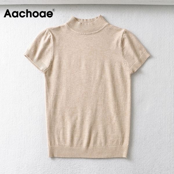casual solid knitted t shirt women short sleeve soft home tshirt turtleneck lady thin summer mujer camisetas, Black;white
casual solid knitted t shirt women short sleeve soft home tshirt turtleneck lady thin summer mujer camisetas, Black;white