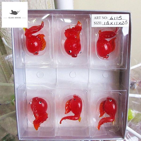 decorative objects & figurines 6pcs custom handmade glass red goldfish ornament aquarium fish tank cute miniature sea animals statue
decorative objects & figurines 6pcs custom handmade glass red goldfish ornament aquarium fish tank cute miniature sea animals statue