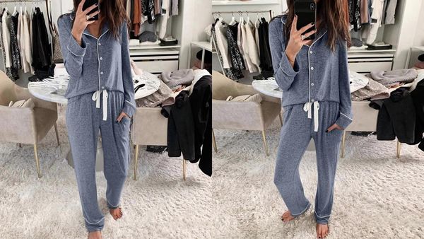 women's sleepwear mclaosi long sleeve pajama button down women sets sleep lounge wear set, Black;red
women's sleepwear mclaosi long sleeve pajama button down women sets sleep lounge wear set, Black;red