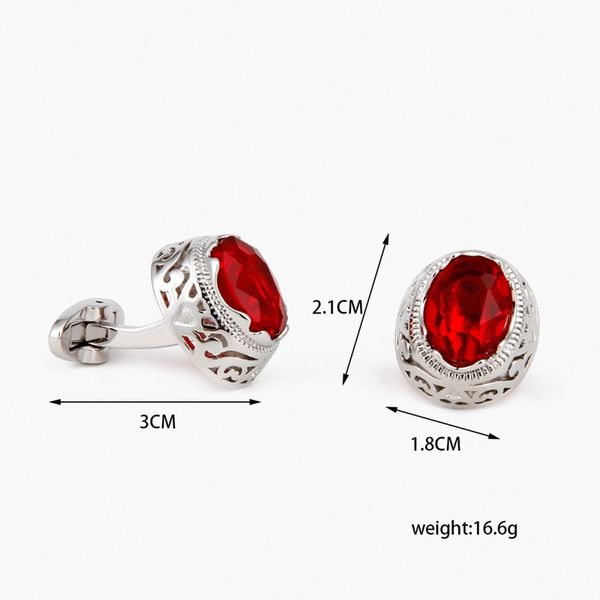 cuff jewelry men's cufflink silver hollow metal cufflinks red crystal shirt sleeve nails with zircon for gift xk18s035
cuff jewelry men's cufflink silver hollow metal cufflinks red crystal shirt sleeve nails with zircon for gift xk18s035