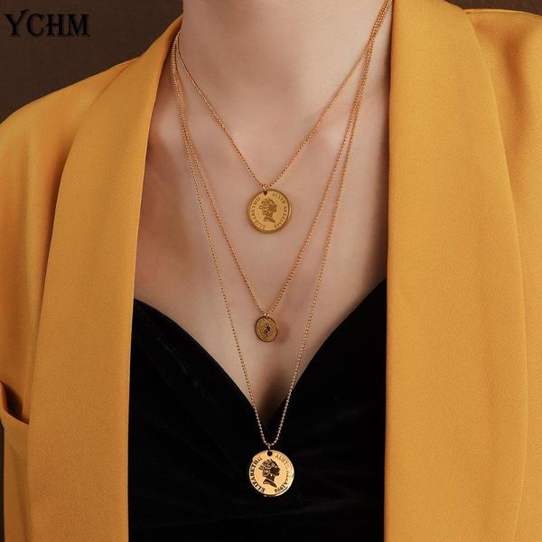 pendant necklaces queen elizabeth avatar coin layered necklace stainless steel jewelry match by yourself rose gold plated for women ychm, Silver
pendant necklaces queen elizabeth avatar coin layered necklace stainless steel jewelry match by yourself rose gold plated for women ychm, Silver