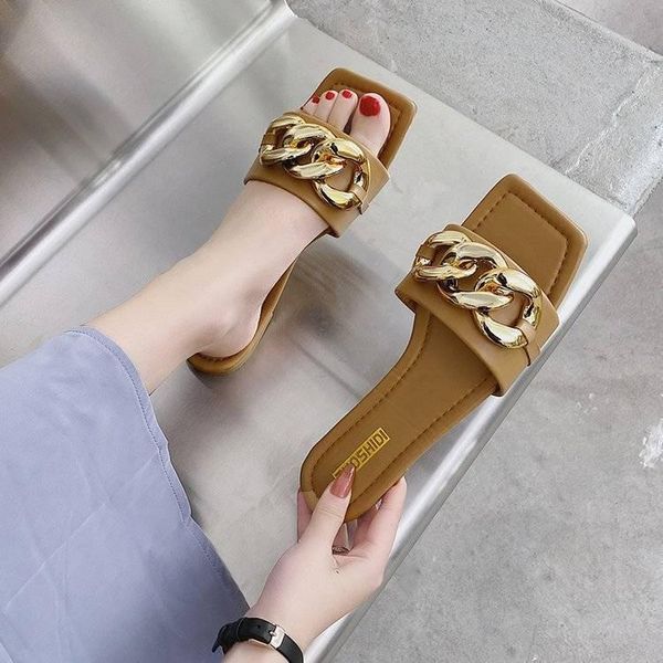slippers women metal chain slipper 2021 brand design square toe slides flat ladies sandal summer outdoor beach flip flop rubber, Black
slippers women metal chain slipper 2021 brand design square toe slides flat ladies sandal summer outdoor beach flip flop rubber, Black