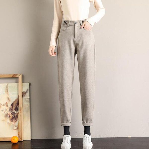 women pants 2021 autumn waist loose woolen harem plus size warm casual female trousers women's & capris, Black;white
women pants 2021 autumn waist loose woolen harem plus size warm casual female trousers women's & capris, Black;white