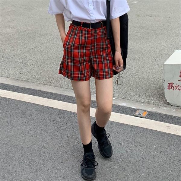 summer red plaid overalls casual women short fashion high waist gothic girls, White;black
summer red plaid overalls casual women short fashion high waist gothic girls, White;black