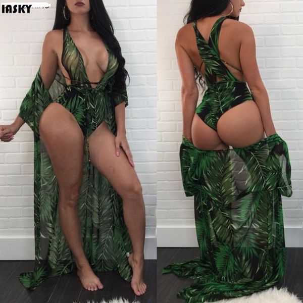beach cover ups+ swimsuit set 2021 women print green leaves up one piece robe de plage women's swimwear, White;black
beach cover ups+ swimsuit set 2021 women print green leaves up one piece robe de plage women's swimwear, White;black