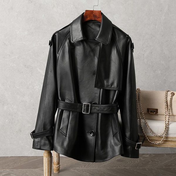 women's leather & faux shzq 2021 autumn layer sheepskin korean large loose medium and long casual coat fashion, Black
women's leather & faux shzq 2021 autumn layer sheepskin korean large loose medium and long casual coat fashion, Black