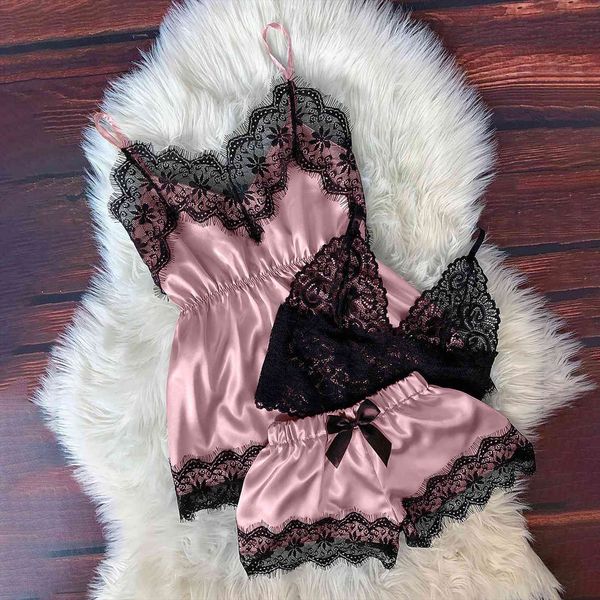 sleep v neck eyelash womens sleepwears lace stain camisole pajamas bowknot shorts set femmes pijamas ladies underwear nightwear, Black;red
sleep v neck eyelash womens sleepwears lace stain camisole pajamas bowknot shorts set femmes pijamas ladies underwear nightwear, Black;red