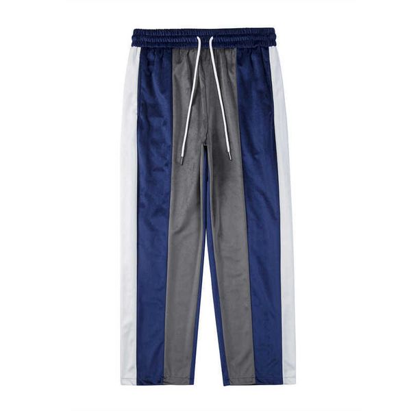 men's pants high street isn same color contrast stripe splicing fried street sports drawstring casual pants wide leg pants, Black
men's pants high street isn same color contrast stripe splicing fried street sports drawstring casual pants wide leg pants, Black