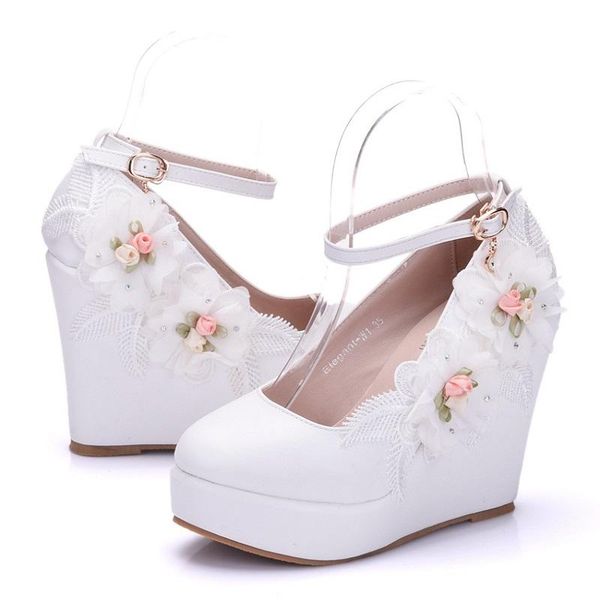 dress shoes 2021 spring slope with lace flowers wedding large size round head women's one word buckle high heels, Black
dress shoes 2021 spring slope with lace flowers wedding large size round head women's one word buckle high heels, Black