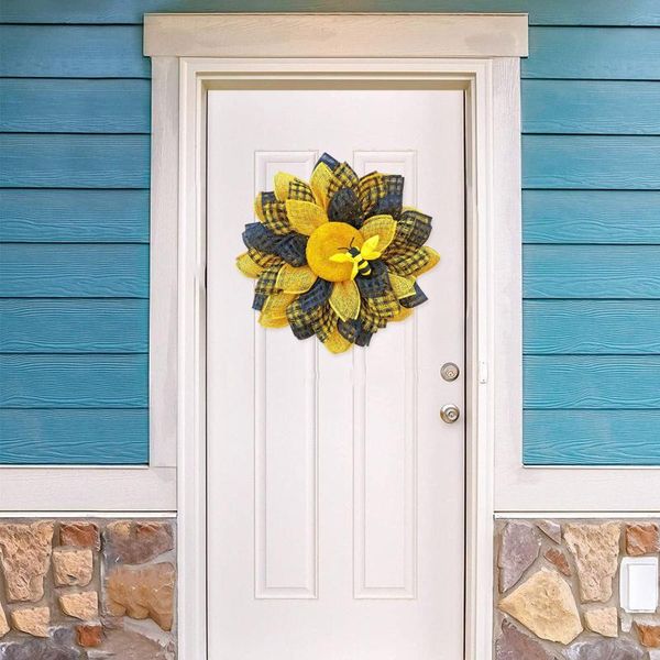 decorative flowers & wreaths creative simulation of leaves bees sunflower garlands door pendants wedding parties home garden decorations hou