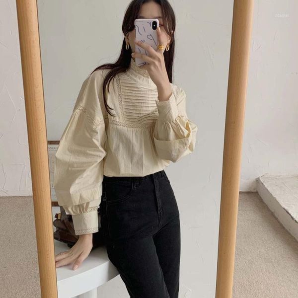 women's blouses & shirts 2021 spring blouse long sleeve vintage lace stand collar pullover draped korean janpan style ladies office, White
women's blouses & shirts 2021 spring blouse long sleeve vintage lace stand collar pullover draped korean janpan style ladies office, White