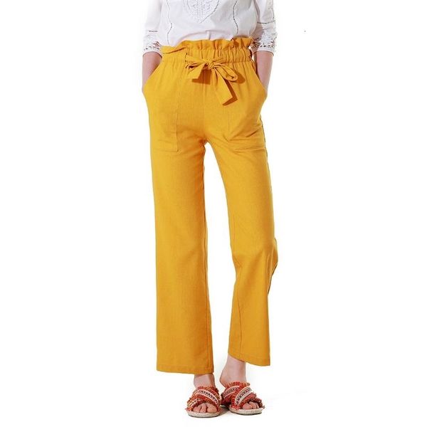 women's & capris casual yellow high waist bow lace up woman streetwear ruffle pocket straight autumn fashion female pants, Black;white
women's & capris casual yellow high waist bow lace up woman streetwear ruffle pocket straight autumn fashion female pants, Black;white