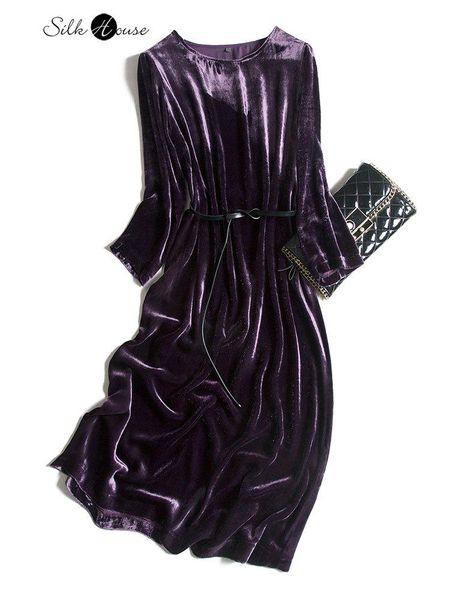 goddess dress high purple silk velvet autumn / winter 2021 retro mid length waist long women casual dresses, Black;gray
goddess dress high purple silk velvet autumn / winter 2021 retro mid length waist long women casual dresses, Black;gray