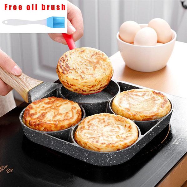 four-hole frying pot pan thickened omelet non-stick egg pancake steak cooking ham pans breakfast maker brush
four-hole frying pot pan thickened omelet non-stick egg pancake steak cooking ham pans breakfast maker brush