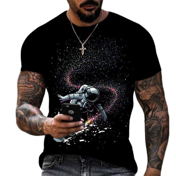 men's t-shirts summer astronaut pattern t-shirt short sleeve fashion versatile oversized wide loose street hip hop style, White;black
men's t-shirts summer astronaut pattern t-shirt short sleeve fashion versatile oversized wide loose street hip hop style, White;black