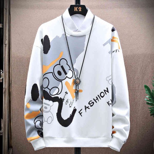 men's long sve early korean middle school students thin loose round neck autumn fashion brand t-shirt upper cloth, White;black
men's long sve early korean middle school students thin loose round neck autumn fashion brand t-shirt upper cloth, White;black