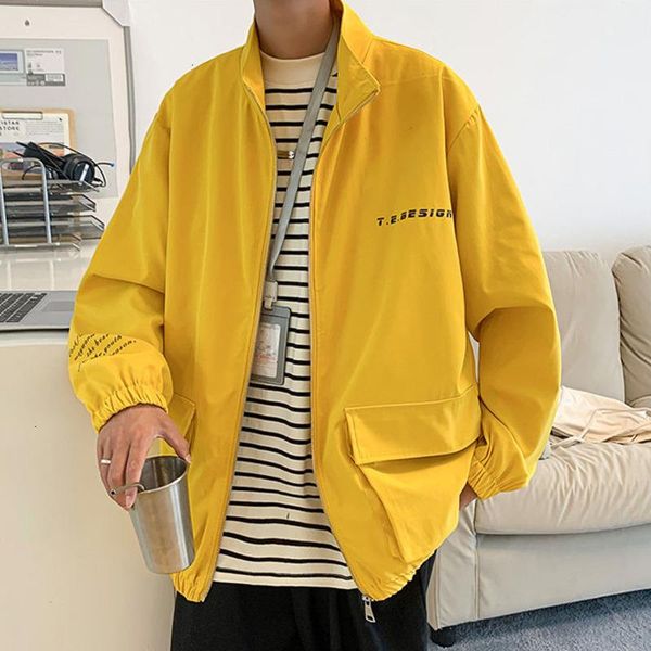 men's jackets pr simple letter casual jacket oversize stand coats 2021 autumn outerwear hong kong style korean version, Black;brown
men's jackets pr simple letter casual jacket oversize stand coats 2021 autumn outerwear hong kong style korean version, Black;brown