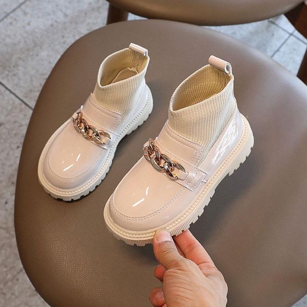 boots kids shoes children flat metal buckle british style boot ankle knit patent leather boy girl school uniform dress shoe26-36, Black;grey
boots kids shoes children flat metal buckle british style boot ankle knit patent leather boy girl school uniform dress shoe26-36, Black;grey