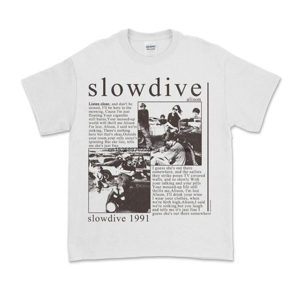 men's t-shirts slowdive alison original artwork by ps99, White;black 
men's t-shirts slowdive alison original artwork by ps99, White;black