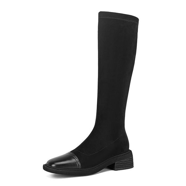 boots suede square toe elastic microfiber women knee high 2021 autumn winter thich heels platform ladies party shoes, Black
boots suede square toe elastic microfiber women knee high 2021 autumn winter thich heels platform ladies party shoes, Black