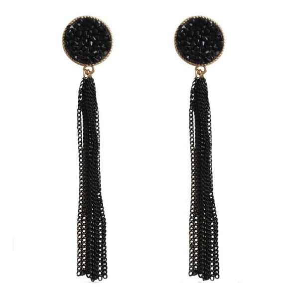 clip-on & screw back bing tu no hole black chain earring without piercing round ear clip earrings for women long tassel earing jewelry cuff, Silver
clip-on & screw back bing tu no hole black chain earring without piercing round ear clip earrings for women long tassel earing jewelry cuff, Silver