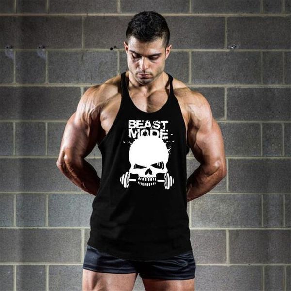 skull men tank gyms workout fitness bodybuilding sleeveless shirt male cotton clothing casual singlet vest undershirt, White;black 
skull men tank gyms workout fitness bodybuilding sleeveless shirt male cotton clothing casual singlet vest undershirt, White;black