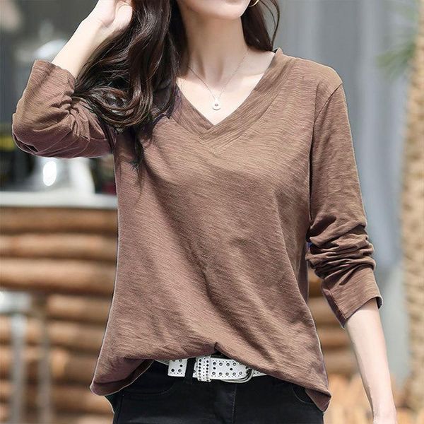 women's t-shirt 2021 casual long sleeve cotton tshirt women plus size clothes autumn winter korean style harajuku v-neck woman t shirt, White
women's t-shirt 2021 casual long sleeve cotton tshirt women plus size clothes autumn winter korean style harajuku v-neck woman t shirt, White