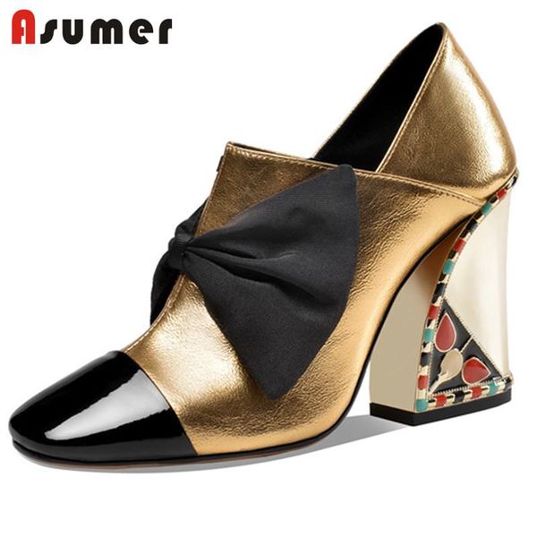 dress shoes asumer 2021 patent leather women pumps square toe bowknot spring summer party ladies high heels big size 43, Black
dress shoes asumer 2021 patent leather women pumps square toe bowknot spring summer party ladies high heels big size 43, Black