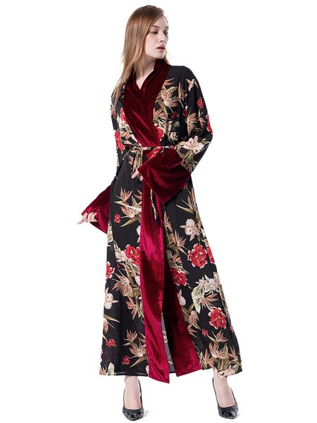 eet muslim abaya women print floral lace-up cardigan jilbab hijab dress islamic clothing kimono long robe elbise abayas dubai, Red
eet muslim abaya women print floral lace-up cardigan jilbab hijab dress islamic clothing kimono long robe elbise abayas dubai, Red