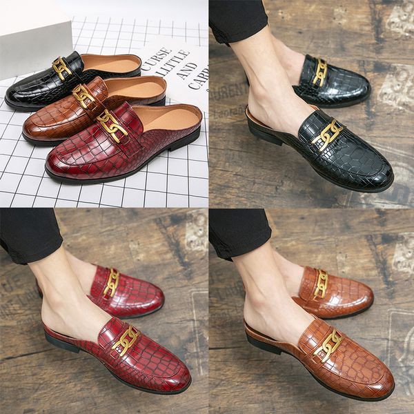 metal button luxury brand mens designer crocodile pattern slippers genuine leather mules slipper casual slip-on shoes large size 38-47, Black
metal button luxury brand mens designer crocodile pattern slippers genuine leather mules slipper casual slip-on shoes large size 38-47, Black