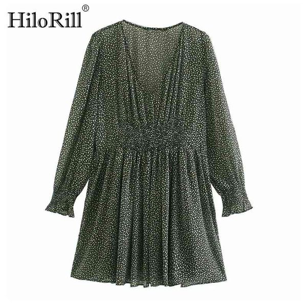 chic a line dot print dress women ruffle long sleeve vintage pleated v neck elegant chiffon mini es 210508, Black;gray
chic a line dot print dress women ruffle long sleeve vintage pleated v neck elegant chiffon mini es 210508, Black;gray