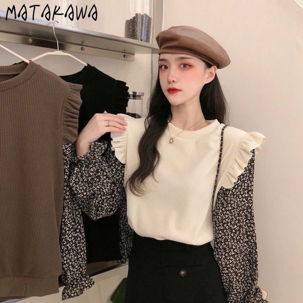 matakawa fake two-piece knitted sweater women fall/winter inner base sweaters o-neck long-sleeved pullovers 210513, White;black
matakawa fake two-piece knitted sweater women fall/winter inner base sweaters o-neck long-sleeved pullovers 210513, White;black