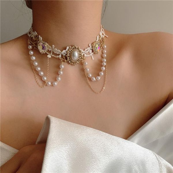 chokers lolita white lace girl choker neck jewelry neckband necklace korea clavicle chain pearl cosplay party, Golden;silver
chokers lolita white lace girl choker neck jewelry neckband necklace korea clavicle chain pearl cosplay party, Golden;silver