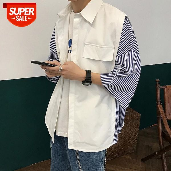 2020 summer men's youth stripe printing split joint black color shirt hip hop style loose fashion trend white size -xl #ej3a, White;black
2020 summer men's youth stripe printing split joint black color shirt hip hop style loose fashion trend white size -xl #ej3a, White;black