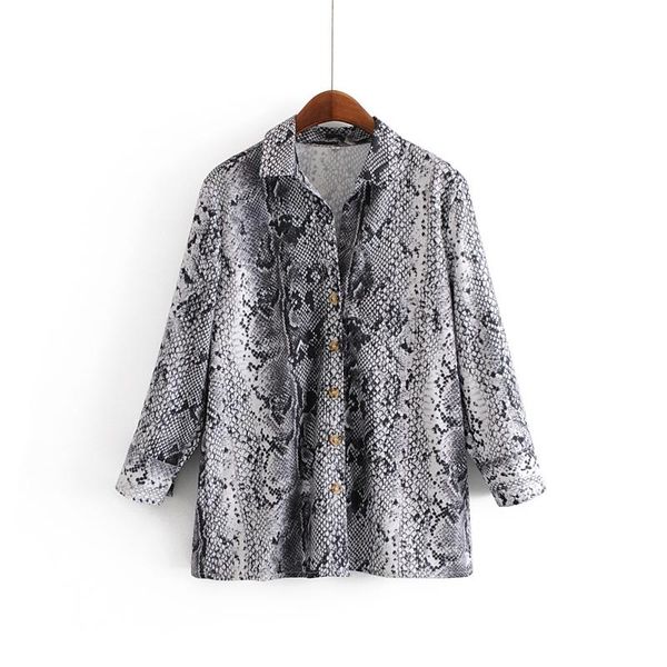 women's blouses & shirts women vintage three quarter sleeve snake skin print casual smock blouse chic business blusas femininas, White
women's blouses & shirts women vintage three quarter sleeve snake skin print casual smock blouse chic business blusas femininas, White