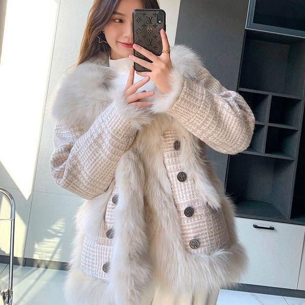 women's fur & faux 2021 ladies real genuine tweed coats short jackets with foxs collar cuff luxury ea01, Black
women's fur & faux 2021 ladies real genuine tweed coats short jackets with foxs collar cuff luxury ea01, Black