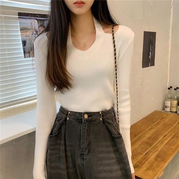 women's sweaters lucyever knitting sweater pullover 2022 korean slim fit long sleeve female solid v neck jumper clothes femme, White;black
women's sweaters lucyever knitting sweater pullover 2022 korean slim fit long sleeve female solid v neck jumper clothes femme, White;black