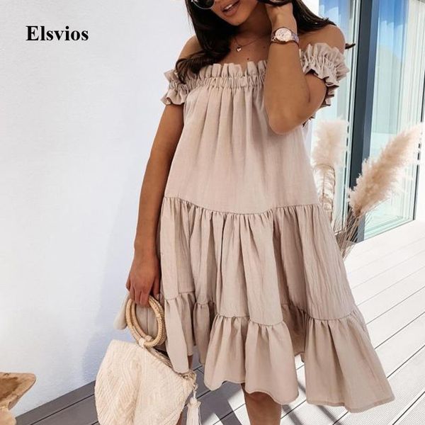 casual dresses elegant lady pleated ruffle summer women off shoulder party fashion slash neck loose mini vestidos soxg, Black;gray
casual dresses elegant lady pleated ruffle summer women off shoulder party fashion slash neck loose mini vestidos soxg, Black;gray