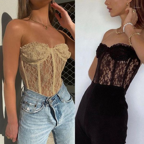 bustiers & corsets y166 women strapless sheer mesh crop ruffles floral lace see-through corset bustier club party bralette underwea, Black;white
bustiers & corsets y166 women strapless sheer mesh crop ruffles floral lace see-through corset bustier club party bralette underwea, Black;white