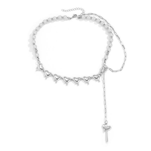 pendant necklaces potcet pearl love necklace clavicle chain geometric fashion retro hip hop personality party jewelry, Silver
pendant necklaces potcet pearl love necklace clavicle chain geometric fashion retro hip hop personality party jewelry, Silver