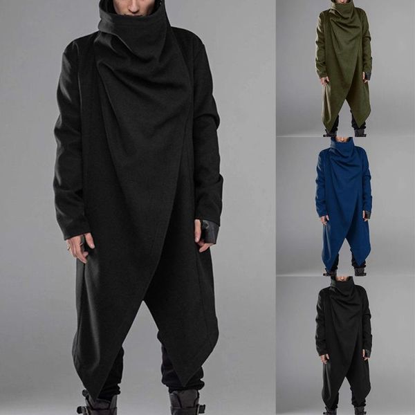 men's trench coats party street trend cosplay cloak high collar personality solid color dark style button coat wind cape, Tan;black
men's trench coats party street trend cosplay cloak high collar personality solid color dark style button coat wind cape, Tan;black