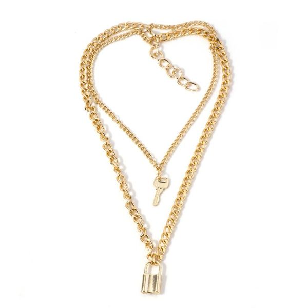 pendant necklaces fashion multilayer key padlock for women punk golden silver color layered chain necklace street style jewelry
pendant necklaces fashion multilayer key padlock for women punk golden silver color layered chain necklace street style jewelry